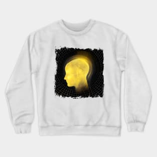 thinking luminous golden head brain Crewneck Sweatshirt